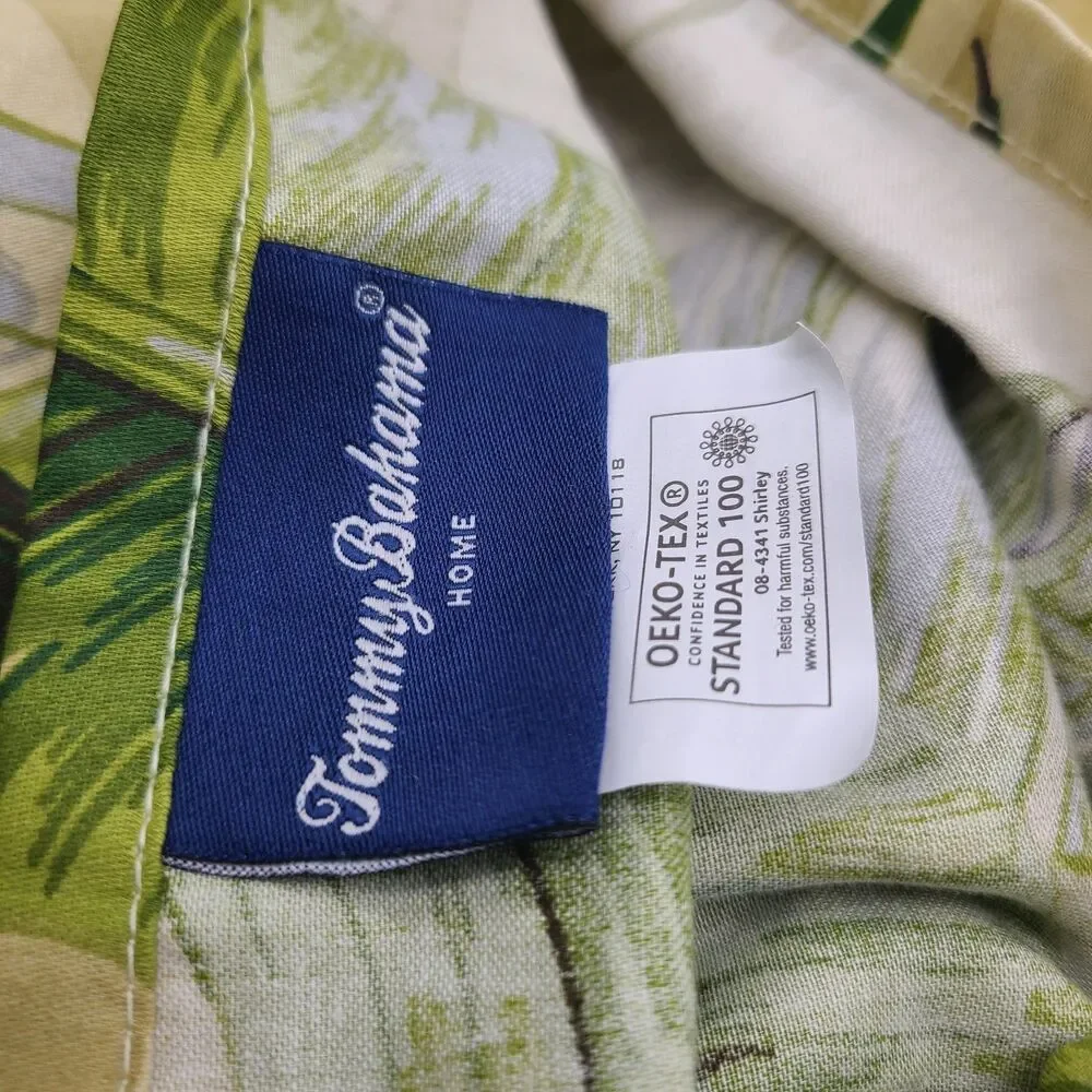Tommy Bahama Palmiers set (2) Pillow Shams King size Tropical Palm Leaves Cotton